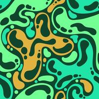 A green and yellow abstract pattern with swirls vector