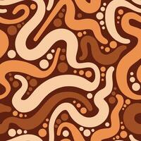 Abstract seamless pattern with wavy lines and circles vector
