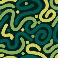 A green and yellow pattern with swirls vector