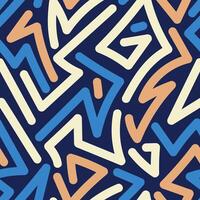 A blue and orange pattern with geometric shapes vector