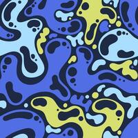 A blue and yellow abstract pattern with swirls vector