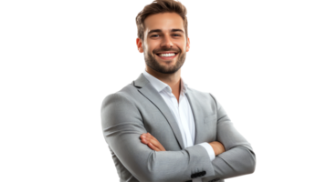 A man in a suit is smiling png