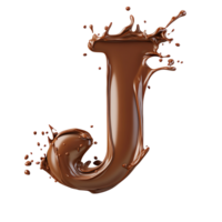 Liquid Chocolate J Letter Splashes Dynamically, Forming a Delicious and Visually Appealing Design, Representing Sweetness png
