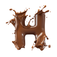 Chocolate Liquid Forms Letter H in Splashing Dynamic Motion, a Delicious Treat. Sweetness, Decadence, and Visual Delight. png