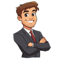 Confident Businessman Shows Success, Achieving Goals with Determination and Skill in the Corporate World. png