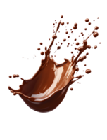 Chocolate Liquid Splashing Dynamically, Creating Delicious Drips and Brown Patterns. A Visual Delight for Beverage Lovers. png