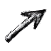Hand Drawn Arrow Pointing Upward on a Black Background png