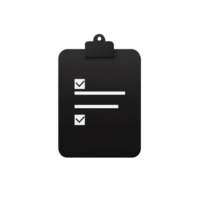 Clipboard with Checklist and Blank Lines on Dark Minimal Background png