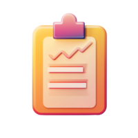 Clipboard with rising graph and lines icon for business report png