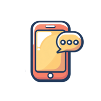 Cellphone with Speech Bubble Icon for Messaging and Communication png