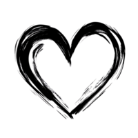 Heart Outline Brush Stroke Effect on Dark Background Expression png