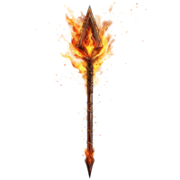Flaming Spear with Intricate Details Against a Black Background png