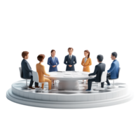 3 Dimensions Business Meeting Around Circular Table png