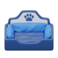 A blue dog bed with a paw print on it png