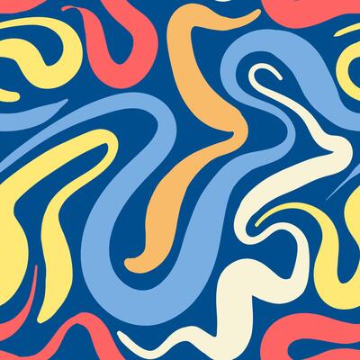 A colorful pattern with wavy lines