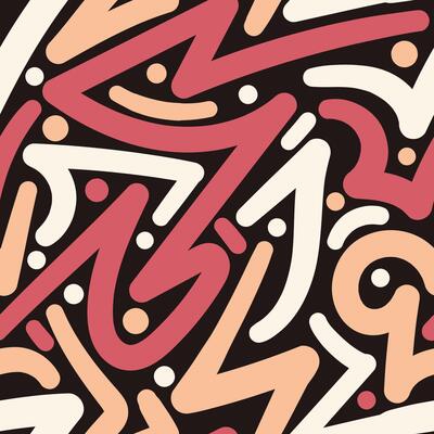 A colorful abstract pattern with many shapes