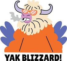 A flat style sticker of a cool yak wearing glasses vector