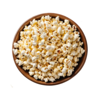 A bowl of popcorn on a transparent background png