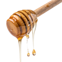 honey dripping from a wooden stick on a transparent background png