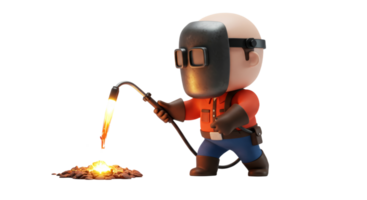 A cartoon character is holding a torch png