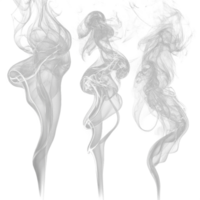 element three different types of smoke on a transparent background png