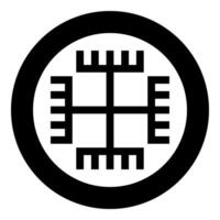 Hands of God Motherhood Native Slavic Faith symbol paganism icon in circle round black color solid outline style vector