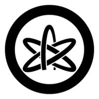 Atheism symbol sign icon in circle round black color solid outline style vector