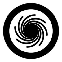 Gold spiral Sacred geometry symbol icon in circle round black color solid vector