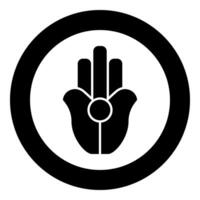 Symbol Natib Qadish Kappu palm Hamsa Levantian neo paganism neopaganism religious symbol Hand indian paganism icon in circle round black color solid outline vector