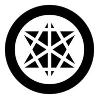 Metatron cube Sacred geometry icon in circle round black vector