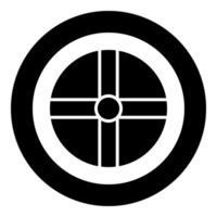 Sun's cross Solar cult Southeast ceremonial complex symbol ball icon in circle round black color solid outline style vector