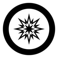 Star Bethlehem Christmas icon in circle round black color solid vector