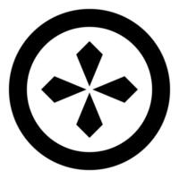 Star rhombus four leaf of chestnut sacred geometry symbol element ornament icon in circle round black color solid outline style vector