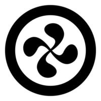 Basque Cross Lauburu Lauborou Eusko icon in circle round black color solid outline style vector