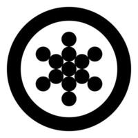 Fruit of life symbol Sacred geometry icon in circle round black color solid outline style vector