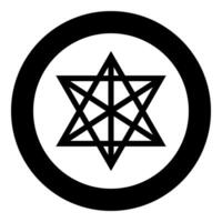 Metatron cube Sacred geometry icon in circle black vector