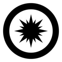 Star Bethlehem Christmas icon in circle round black color solid outline vector