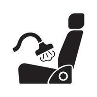 Car Seat Cleaning with Steam Cleaner Icon. vector