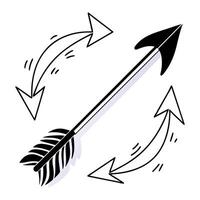 drawn arrow collection set vector
