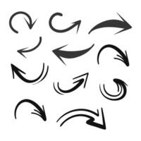 Hand drawn arrow collection set vector