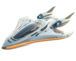Futuristic airplane design with sleek lines and advanced technology, featuring dual engines and streamlined body, perfect for sci fi enthusiasts and concept art png