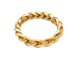 braided gold ring isolated on transparency background, showcasing its elegant design and shine. Perfect for jewelry enthusiasts and fashion lovers png