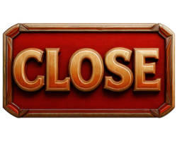 Close sign with wooden frame and red background, emphasizing word CLOSE in bold letters, creating striking visual impact png