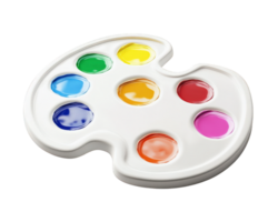 paint palette with vibrant colors isolated on transparency background, perfect for artists and creative projects. This captures essence of artistic expression and creativity png