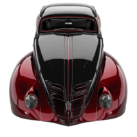 Classic Custom Car Red and Black Design Top View, png