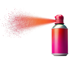 vibrant spray paint can releasing colorful mist, perfect for artistic projects and graffiti. dynamic spray effect adds energy and creativity to any design png