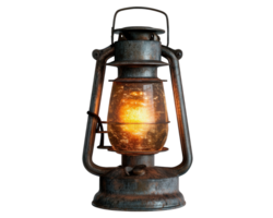 vintage lantern lamp with glowing light, perfect for adding warmth to any space. This rustic design evokes sense of nostalgia and charm, ideal for home decor png