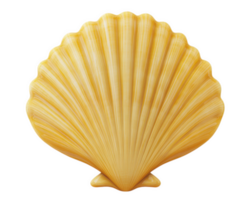 vibrant yellow shell with intricate ridges, perfect for decorative use or as natural element in design. This shell adds touch of coastal charm to any setting png