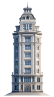 Modern architectural building with classic design, featuring tall structure, decorative elements, and large windows. This elegant building stands out with its unique style and grandeur png
