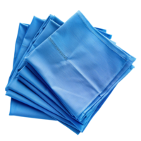 Stack of Blue Linen Napkins Soft Texture Fabric png